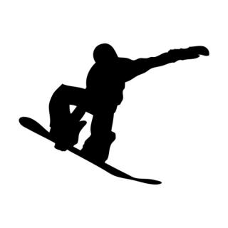 Samolepka silueta snowboard na auto a motorku, tuning nálepka (3583)