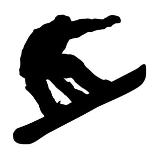 Samolepka silueta snowboard na auto a motorku, tuning nálepka (4349)
