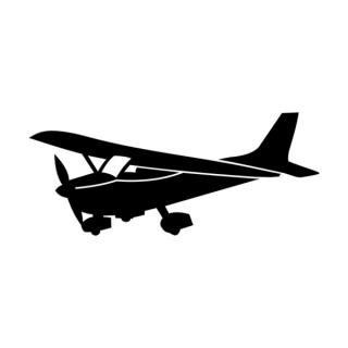 Samolepka silueta vrtuľové lietadlo na auto a motorku, tuning nálepka (3955)