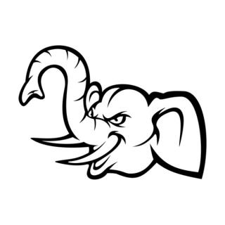 Samolepka slon s chobotom na auto a motorku, tuning nálepka (4625)