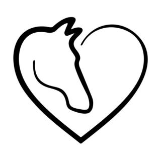 Samolepka srdce s koňom na auto a motorku, tuning nálepka (2761)