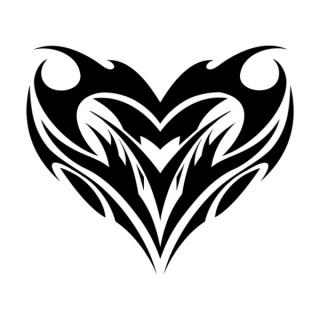 Samolepka tattoo srdce na auto a motorku, tuning nálepka (3870)