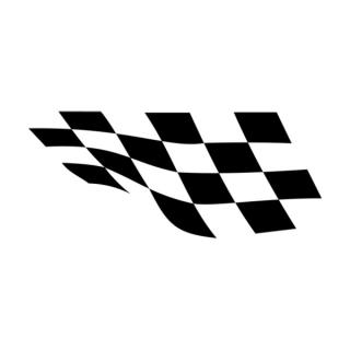 Samolepka vlajka šachovnica na auto a motorku, tuning nálepka (3085)