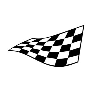 Samolepka vlajka so šachovnicou na auto a motorku, tuning nálepka (3090)