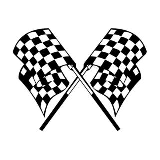 Samolepka vlajky so šachovnicou na auto a motorku, tuning nálepka (4093)