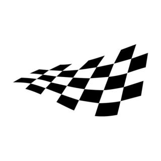 Samolepka vlajočka šachovnica na auto a motorku, tuning nálepka (3087)