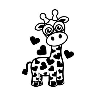 Samolepka zaľúbená žirafka na auto a motorku, tuning nálepka (25202)