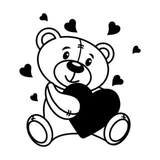 Samolepka zamilovaný medvedík na auto a motorku, tuning nálepka (2768)