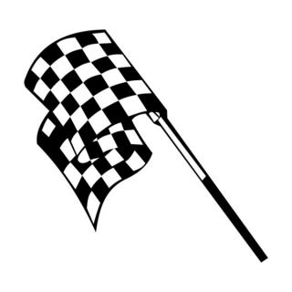 Samolepka zástavka so šachovnicou na auto a motorku, tuning nálepka (4092)