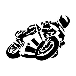 Samolepka závodná motorka na auto a motorku, tuning nálepka (3272)