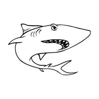 Samolepka žralok na auto a motorku, tuning nálepka (4005)