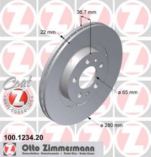 Brzdový kotúč ZIMMERMANN 100.1234.20