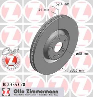 Brzdový kotúč ZIMMERMANN 100.3357.20