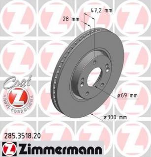 Brzdový kotúč ZIMMERMANN 285.3518.20