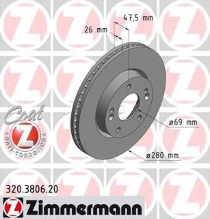 Brzdový kotúč ZIMMERMANN 320.3806.20