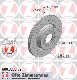 Brzdový kotúč ZIMMERMANN 600.3233.52