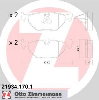 Sada brzdových platničiek kotúčovej brzdy ZIMMERMANN 21934.170.1