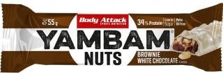 Body Attack Yambam Nuts 55 g tyčinka s 34% bílkovin a velmi nízkým obsahem cukru
