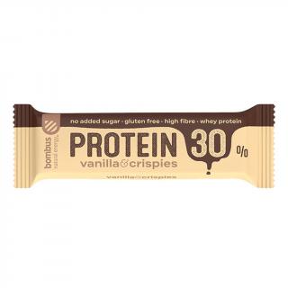 Bombus Protein 30% 50 g dvouvrstvé tyčinky s vysokým obsahem bílkovin Příchuť: Vanilla Crispies