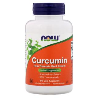 CURCUMIN (KURKUMIN) 95% EXTRAKT, 60 ROSTLINNÝCH KAPSLÍ - Now® Foods