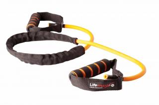Posilovací gumy s madlem LMX1170 Barva: Oranžová - střední zátěž