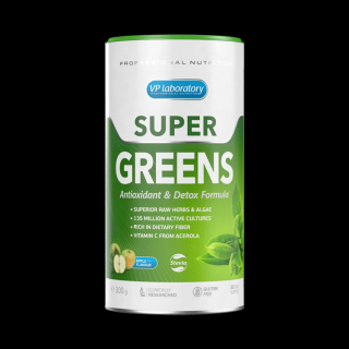 VPLab Super Greens Antioxidant Detox Formula 300 g rostlinné výtažky řasy aktivní bakteriální kultury Varianta: vláknina a vitamín C