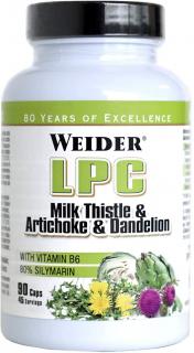 Weider LPC Milk Thistle & Artichoke & Dandelion 90 kapslí extrakty ze semen ostropestřece Varianta: pampelišky a artyčoku