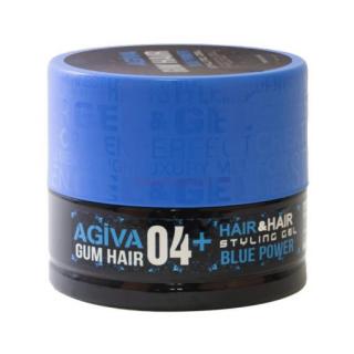 AGIVA Hair Styling Gel 04+ Gum Hair Blue Power 700 ml  (AGIVA Gel 04 mokrý vzhľad lepidlo tuženie modrý)