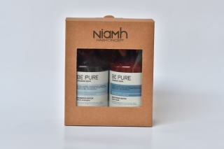 Niamh Be Pure Detox sada (Darčekový balíček obsahujúci šampón 500 ml a masku 500 ml. Pre mastné vlasy, prírodné výtakžy znižujú mastnotu a tvorbu kožného mazu a napomáhajú k odstráneniu šupiniek vlasovej pokožky.)