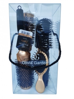 Olivia Garden Copper Set (Sada obsahuje: COP25, COP33, COP44, BL-FLCOM (mix diviačích a nylonových štetín), 2020G travel size 14 cm (plastové štetiny zakončené guličkou))