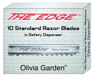 Olivia Garden The Edge Standard Razor Blades 10pcs - náhradné žiletky do efilačnej britvy na vlasy (Náhradné žiletky do efilačnej britvy na vlasy.)