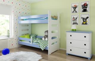 Detská poschodová posteľ MATI 180x80 Modrá, Nie, bez úložného priestoru
