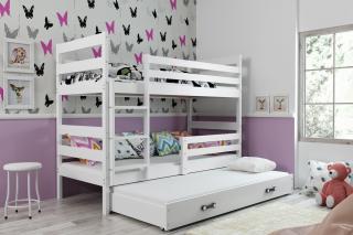 Detská poschodová posteľ s prístelkou ERYK biela Biela, 190x80 cm