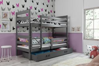 Detská poschodová posteľ s úložným priestorom ERYK grafit Grafit, 190x80 cm