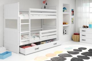 Detská poschodová posteľ s úložným priestorom RICO biela Biela, 190x80 cm