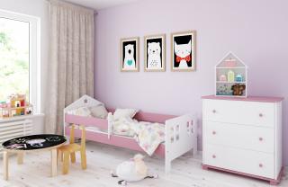 Detská posteľ  domček POLA 160x80 cm, Růžová, Nie, bez úložného priestoru