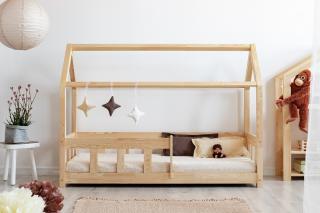Detská posteľ domček so zábranou Mila MBP 120x190 cm