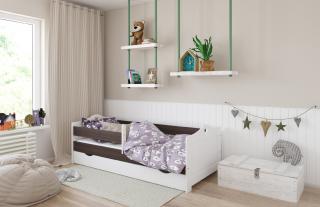 Detská posteľ EMMA srdiečka 160x80 cm, Orech, Áno, s úložným priestorom