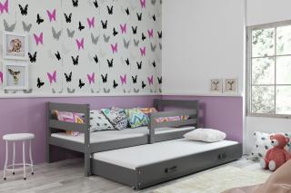 Detská posteľ s prístelkou ERYK grafit Grafit, 190x80 cm