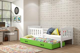 Detská posteľ s prístelkou KUBUS biela Zelená, 190x80 cm