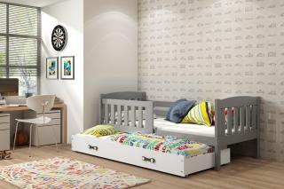 Detská posteľ s prístelkou KUBUS grafit Biela, 190x80 cm