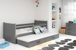 Detská posteľ s prístelkou RICO grafit Grafit, 190x80 cm