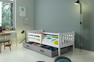 Detská posteľ s úložným priestorom CARINO 190x80 biela Grafit