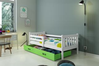 Detská posteľ s úložným priestorom CARINO 190x80 biela Zelená