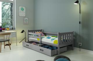 Detská posteľ s úložným priestorom CARINO 190x80 grafit Grafit