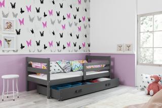 Detská posteľ s úložným priestorom ERYK grafit Grafit, 190x80 cm