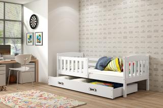 Detská posteľ s úložným priestorom KUBUS biela Biela, 190x80 cm