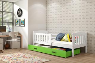 Detská posteľ s úložným priestorom KUBUS biela Zelená, 190x80 cm