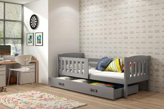 Detská posteľ s úložným priestorom KUBUS grafit Grafit, 200x90 cm