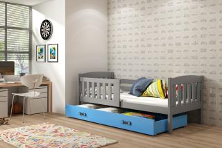 Detská posteľ s úložným priestorom KUBUS grafit Modrá, 200x90 cm